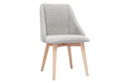 Chaises scandinaves en tissu effet velours texturé gris clair et bois clair (lot de 2) HIGGINS