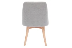 Chaises scandinaves en tissu effet velours texturé gris clair et bois clair (lot de 2) HIGGINS