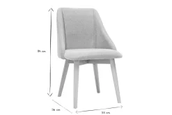 Chaises scandinaves en tissu effet velours texturé gris clair et bois clair (lot de 2) HIGGINS