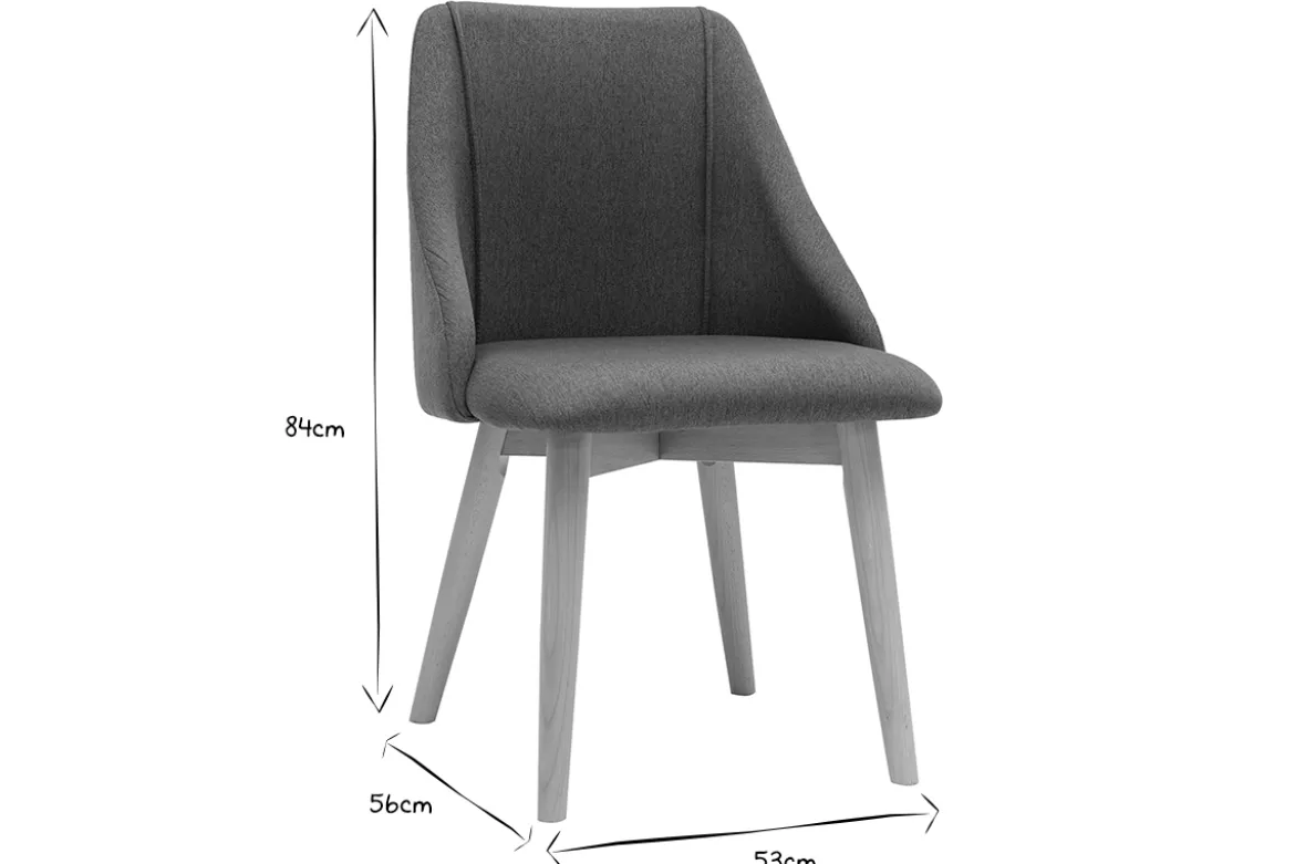 Chaises scandinaves en tissu bleu canard et bois clair (lot de 2) HIGGINS