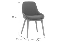 Chaises scandinaves en tissu bleu canard et bois clair massif (lot de 2) HOLO