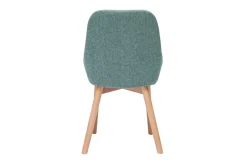 Chaises scandinaves en tissu vert de gris et bois clair massif (lot de 2) HOLO