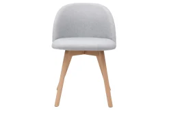 Chaises scandinaves en tissu gris clair et bois clair massif (lot de 2) CELESTE