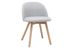 Chaises scandinaves en tissu gris clair et bois clair massif (lot de 2) CELESTE