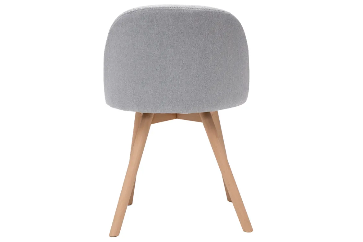 Chaises scandinaves en tissu gris clair et bois clair massif (lot de 2) CELESTE