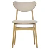 Chaises scandinaves en tissu effet laine bouclée beige et bois clair chêne massif (lot de 2) MAYA