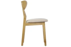 Chaises scandinaves en tissu effet laine bouclée beige et bois clair chêne massif (lot de 2) MAYA