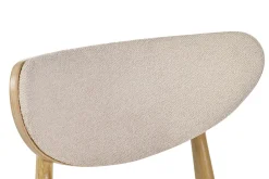 Chaises scandinaves en tissu effet laine bouclée beige et bois clair chêne massif (lot de 2) MAYA