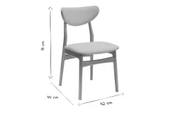 Chaises scandinaves en tissu effet laine bouclée beige et bois clair chêne massif (lot de 2) MAYA