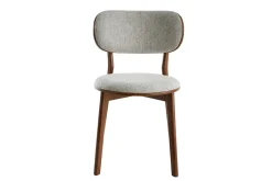 Chaises scandinaves en tissu gris clair et bois foncé noyer (lot de 2) FAUVETTE
