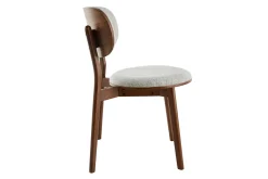 Chaises scandinaves en tissu gris clair et bois foncé noyer (lot de 2) FAUVETTE