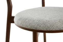Chaises scandinaves en tissu gris clair et bois foncé noyer (lot de 2) FAUVETTE