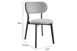 Chaises scandinaves en tissu gris clair et bois foncé noyer (lot de 2) FAUVETTE