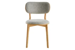 Chaises scandinaves en tissu gris clair et bois clair massif (lot de 2) FAUVETTE