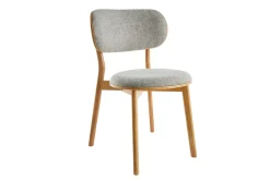 Chaises scandinaves en tissu gris clair et bois clair massif (lot de 2) FAUVETTE
