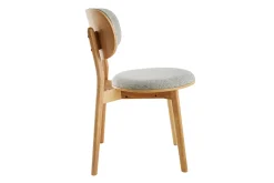 Chaises scandinaves en tissu gris clair et bois clair massif (lot de 2) FAUVETTE