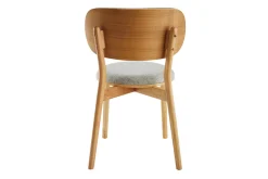 Chaises scandinaves en tissu gris clair et bois clair massif (lot de 2) FAUVETTE