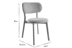 Chaises scandinaves en tissu gris clair et bois clair massif (lot de 2) FAUVETTE