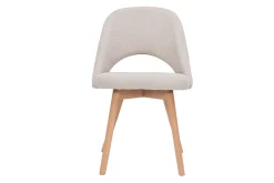 Chaises scandinaves en tissu effet velours texturé beige et bois clair (lot de 2) COSETTE