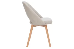 Chaises scandinaves en tissu effet velours texturé beige et bois clair (lot de 2) COSETTE