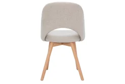 Chaises scandinaves en tissu effet velours texturé beige et bois clair (lot de 2) COSETTE