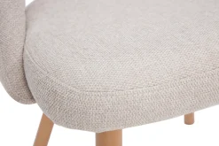 Chaises scandinaves en tissu effet velours texturé beige et bois clair (lot de 2) COSETTE