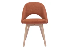 Chaises scandinaves en tissu effet velours texturé terre brûlée et bois clair (lot de 2) COSETTE