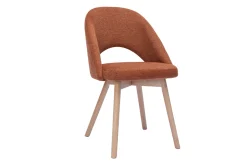 Chaises scandinaves en tissu effet velours texturé terre brûlée et bois clair (lot de 2) COSETTE