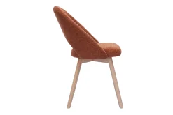 Chaises scandinaves en tissu effet velours texturé terre brûlée et bois clair (lot de 2) COSETTE