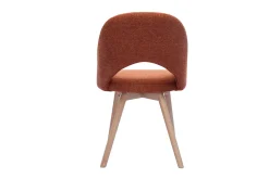 Chaises scandinaves en tissu effet velours texturé terre brûlée et bois clair (lot de 2) COSETTE