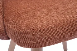 Chaises scandinaves en tissu effet velours texturé terre brûlée et bois clair (lot de 2) COSETTE