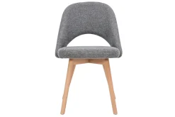 Chaises scandinaves en tissu effet velours texturé gris et bois clair (lot de 2) COSETTE