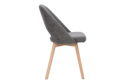 Chaises scandinaves en tissu effet velours texturé gris et bois clair (lot de 2) COSETTE