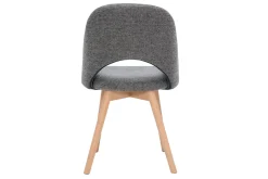 Chaises scandinaves en tissu effet velours texturé gris et bois clair (lot de 2) COSETTE