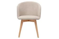Chaises scandinaves en tissu effet velours beige et bois clair massif (lot de 2) VANITY