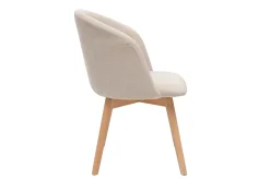 Chaises scandinaves en tissu effet velours beige et bois clair massif (lot de 2) VANITY