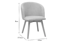 Chaises scandinaves en tissu effet velours beige et bois clair massif (lot de 2) VANITY