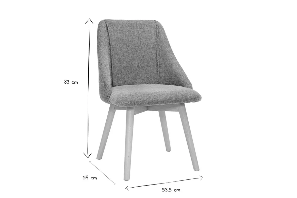 Chaises scandinaves en tissu effet velours texturé vert céladon et bois clair (lot de 2) HIGGINS