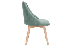 Chaises scandinaves en tissu effet velours texturé vert céladon et bois clair (lot de 2) HIGGINS