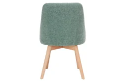 Chaises scandinaves en tissu effet velours texturé vert céladon et bois clair (lot de 2) HIGGINS