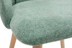 Chaises scandinaves en tissu effet velours texturé vert céladon et bois clair (lot de 2) HIGGINS