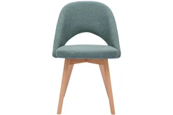 Chaises scandinaves en tissu vert de gris et bois clair (lot de 2) COSETTE
