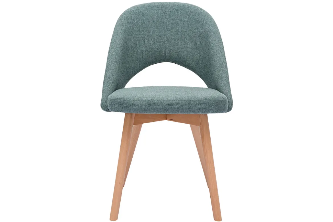 Chaises scandinaves en tissu vert de gris et bois clair (lot de 2) COSETTE