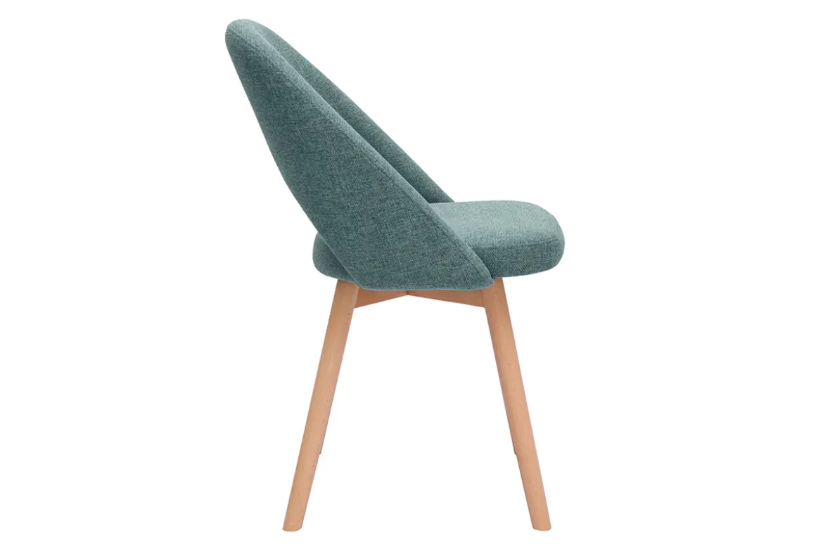 Chaises scandinaves en tissu vert de gris et bois clair (lot de 2) COSETTE