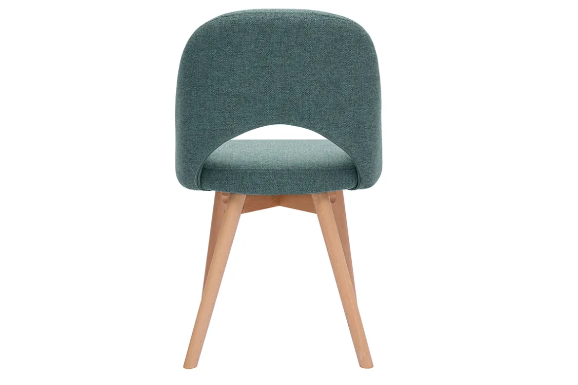 Chaises scandinaves en tissu vert de gris et bois clair (lot de 2) COSETTE