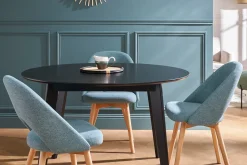 Chaises scandinaves en tissu vert de gris et bois clair (lot de 2) COSETTE