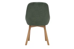 Chaises scandinaves en tissu chenille vert kaki et bois clair massif (lot de 2) HOLO