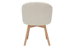 Chaises scandinaves en tissu effet laine bouclée blanc cassé et bois clair massif (lot de 2) VANITY
