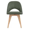 Chaises scandinaves en tissu velours côtelé vert kaki et bois clair (lot de 2) COSETTE