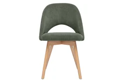 Chaises scandinaves en tissu velours côtelé vert kaki et bois clair (lot de 2) COSETTE